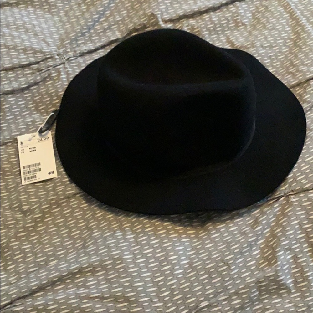 H&M Black Wool Floppy Fedora
